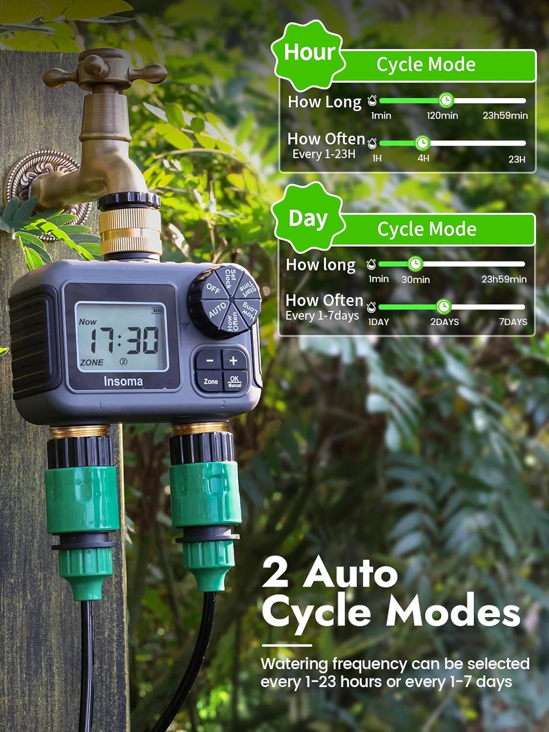 Dubbele uitlaten Slim irrigati - Timer Dual Outlet recensie en prijs